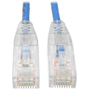 Eaton Tripp Lite Series Cat6 Gigabit Snagless Slim UTP Ethernet Cable (RJ45 M/M), PoE, Blue, 10 ft. (3.05 m) — N201-S10-BL