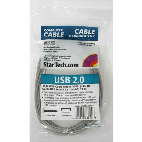 StarTech.com 10 ft Mini USB 2.0 Cable — USB2HABM10