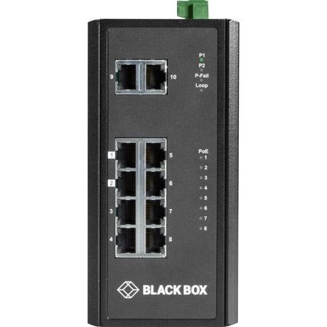 Black Box Industrial (8) 10/100/1000 PoE + (2) Gigabit Ethernet Switch — LPH3100A