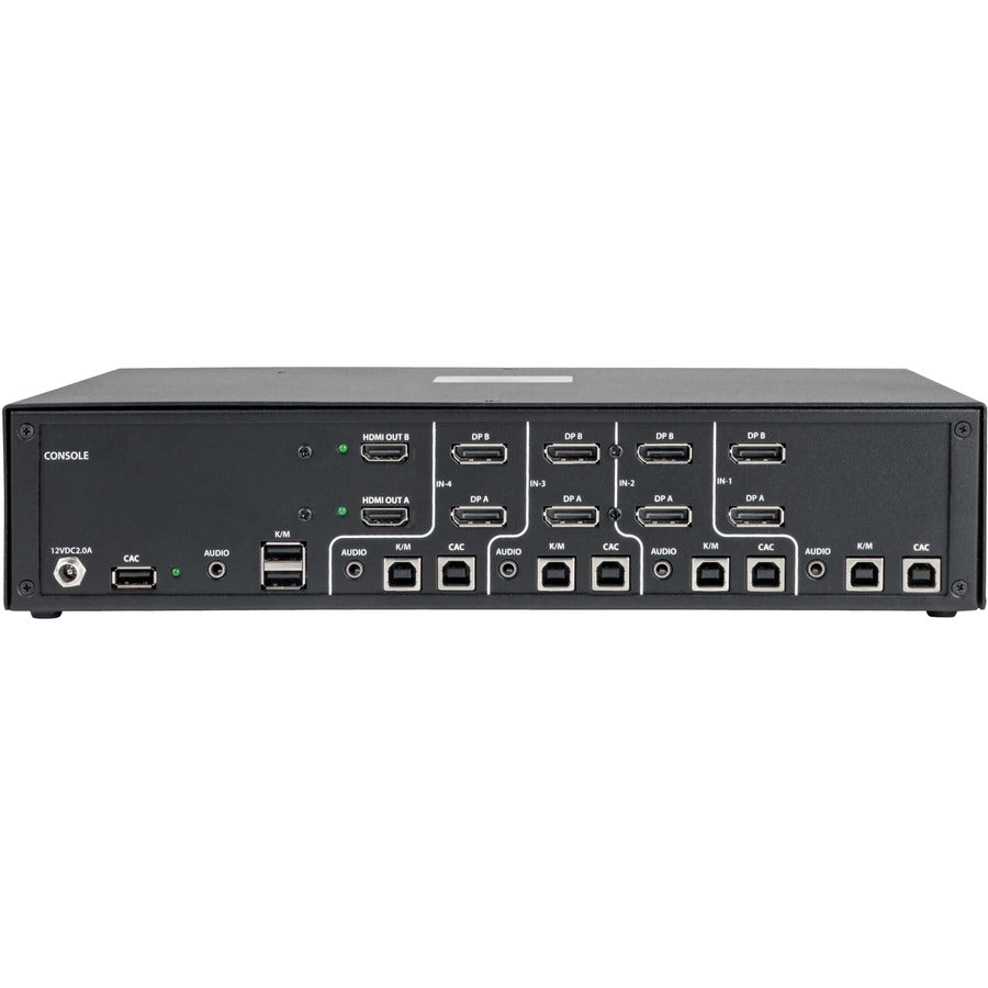 Tripp Lite by Eaton Secure KVM Switch, 4-Port, HDMI to DisplayPort, Dual Monitor, 4K, NIAP PP3.0 Certified, Audio, CAC, TAA — B002-HD2AC4