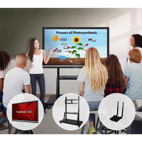ViewSonic ViewBoard IFP6550-E2 - 4K Interactive Display with WiFi Adapter and Mobile Trolley Cart - 350 cd/m2 - 65" — IFP6550-E2