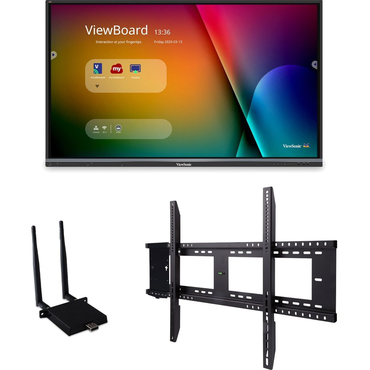 ViewSonic ViewBoard IFP7550-E1 - 4K Interactive Display with WiFi Adapter and Fixed Wall Mount - 350 cd/m2 - 75" — IFP7550-E1