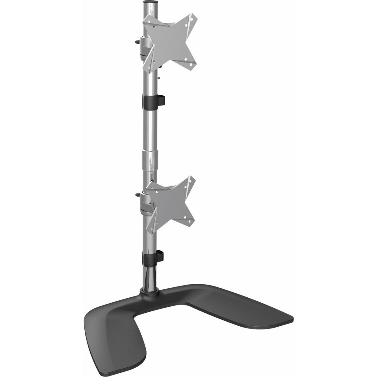 StarTech.com Vertical Dual Monitor Stand, Free Standing Height Adjustable Stacked Monitor Stand up to 27" (17.6lb/8kg) VESA Mount Displays — ARMDUOVS