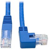 Eaton Tripp Lite Series Right-Angle Cat6 Gigabit Molded UTP Ethernet Cable (RJ45 Right-Angle M to RJ45 M), Blue, 1 ft. (0.31 m) — N204-001-BL-RA