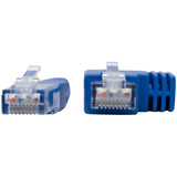 Eaton Tripp Lite Series Right-Angle Cat6 Gigabit Molded UTP Ethernet Cable (RJ45 Right-Angle M to RJ45 M), Blue, 1 ft. (0.31 m) — N204-001-BL-RA