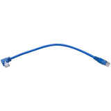Eaton Tripp Lite Series Right-Angle Cat6 Gigabit Molded UTP Ethernet Cable (RJ45 Right-Angle M to RJ45 M), Blue, 1 ft. (0.31 m) — N204-001-BL-RA