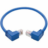 Tripp Lite by Eaton Up/Down-Angle Cat6 Gigabit Molded UTP Ethernet Cable (RJ45 Up-Angle M to RJ45 Down-Angle M), Blue, 1 ft. (0.31 m) — N204-001-BL-UD