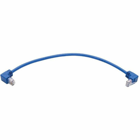 Tripp Lite by Eaton Up/Down-Angle Cat6 Gigabit Molded UTP Ethernet Cable (RJ45 Up-Angle M to RJ45 Down-Angle M), Blue, 1 ft. (0.31 m) — N204-001-BL-UD