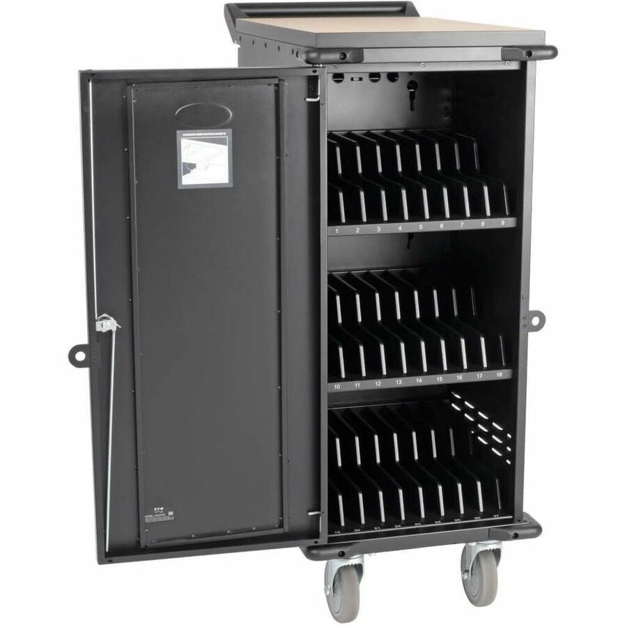 Tripp Lite by Eaton 27-Device AC Charging Cart for Laptops and Chromebooks - 120V, NEMA 5-15P, 10 ft. (3.05 m) Cord, Black — CSC27AC
