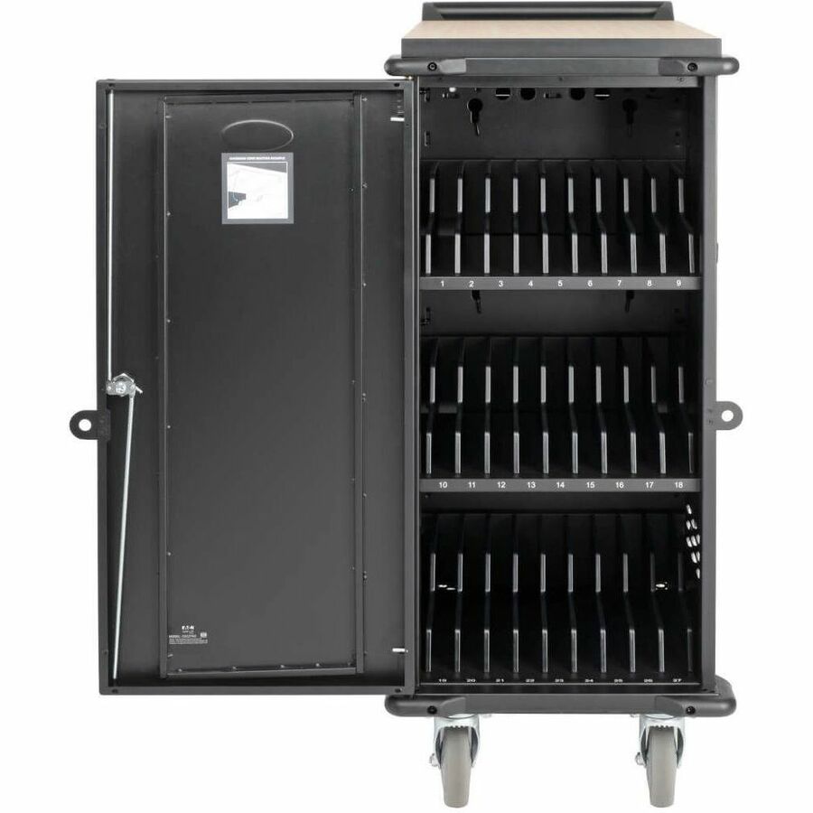 Tripp Lite by Eaton 27-Device AC Charging Cart for Laptops and Chromebooks - 120V, NEMA 5-15P, 10 ft. (3.05 m) Cord, Black — CSC27AC