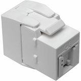 Tripp Lite by Eaton Keystone Jack Cat6/Cat5e, RJ45, Shuttered, Dust Cap - Toolless, PoE/PoE+ Compliant, White, TAA — N238-001-GY-TF