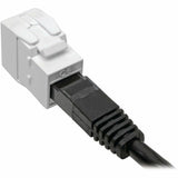 Tripp Lite by Eaton Keystone Jack Cat6/Cat5e, RJ45, Shuttered, Dust Cap - Toolless, PoE/PoE+ Compliant, White, TAA — N238-001-GY-TF