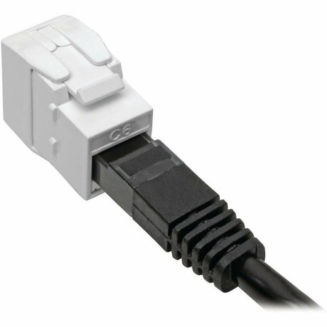 Tripp Lite by Eaton Keystone Jack Cat6/Cat5e, RJ45, Shuttered, Dust Cap - Toolless, PoE/PoE+ Compliant, White, TAA — N238-001-GY-TF