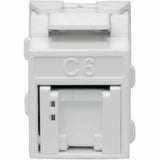 Tripp Lite by Eaton Keystone Jack Cat6/Cat5e, RJ45, Shuttered, Dust Cap - Toolless, PoE/PoE+ Compliant, White, TAA — N238-001-GY-TF