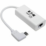 Eaton Tripp Lite Series USB-C to Gigabit Network Adapter with Right Angle USB-C, Thunderbolt 3 Compatibility - White — U436-06N-GBW-RA