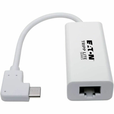 Eaton Tripp Lite Series USB-C to Gigabit Network Adapter with Right Angle USB-C, Thunderbolt 3 Compatibility - White — U436-06N-GBW-RA
