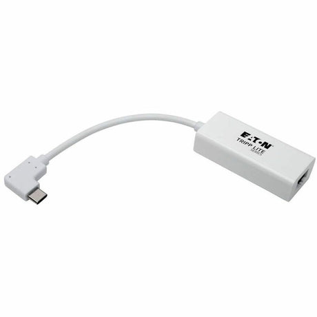 Eaton Tripp Lite Series USB-C to Gigabit Network Adapter with Right Angle USB-C, Thunderbolt 3 Compatibility - White — U436-06N-GBW-RA