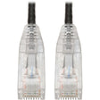 Eaton Tripp Lite Series Cat6 Gigabit Snagless Slim UTP Ethernet Cable (RJ45 M/M), PoE, Black, 8-in. (20.32 cm) — N201-S8N-BK