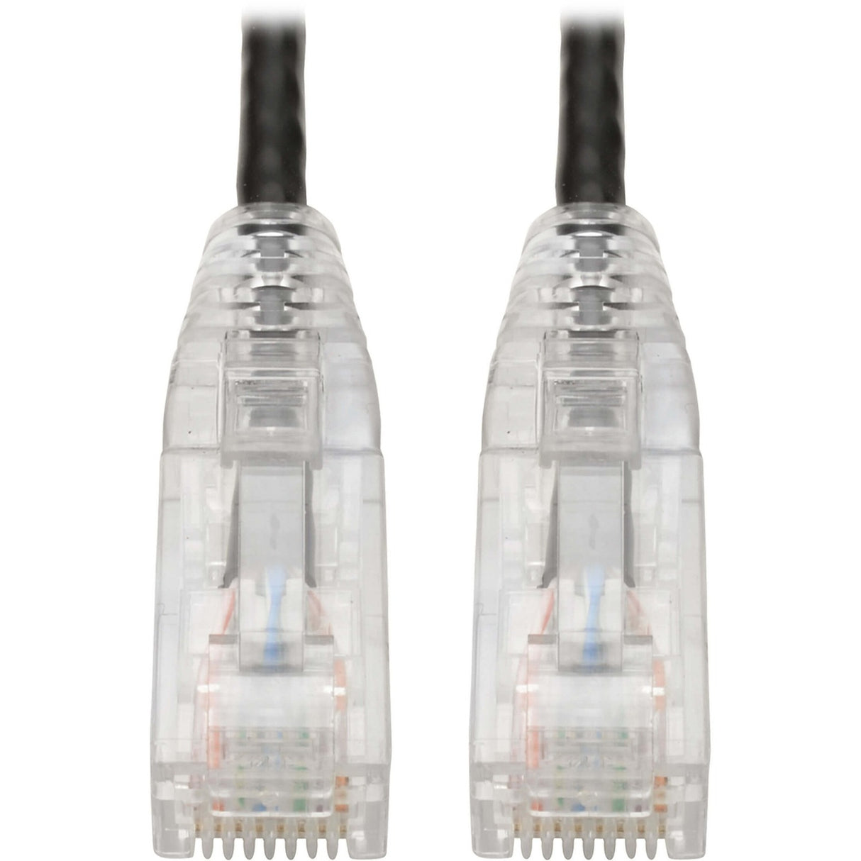 Eaton Tripp Lite Series Cat6 Gigabit Snagless Slim UTP Ethernet Cable (RJ45 M/M), PoE, Black, 8-in. (20.32 cm) — N201-S8N-BK