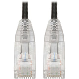 Eaton Tripp Lite Series Cat6 Gigabit Snagless Slim UTP Ethernet Cable (RJ45 M/M), PoE, Black, 8-in. (20.32 cm) — N201-S8N-BK