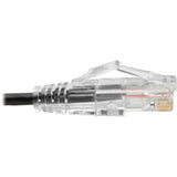 Eaton Tripp Lite Series Cat6 Gigabit Snagless Slim UTP Ethernet Cable (RJ45 M/M), PoE, Black, 8-in. (20.32 cm) — N201-S8N-BK