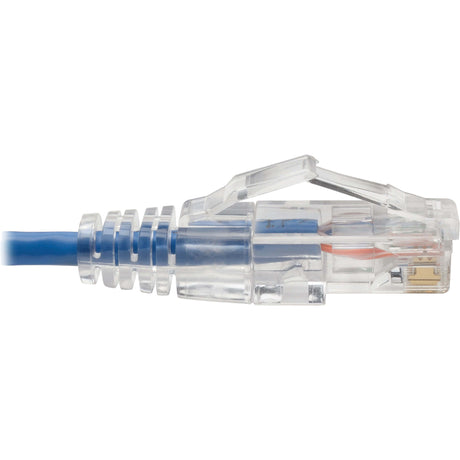 Eaton Tripp Lite Series Cat6 Gigabit Snagless Slim UTP Ethernet Cable (RJ45 M/M), PoE, Blue, 8-in. (20.32 cm) — N201-S8N-BL