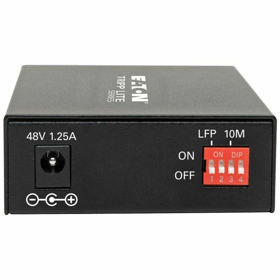 Eaton Tripp Lite Series Gigabit Multimode Fiber to Ethernet Media Converter, PoE+ - 10/100/1000 LC, 850 nm, 550M (1804.46 ft.) — N785-P01-LC-MM1