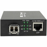 Eaton Tripp Lite Series Gigabit Multimode Fiber to Ethernet Media Converter, PoE+ - 10/100/1000 LC, 850 nm, 550M (1804.46 ft.) — N785-P01-LC-MM1