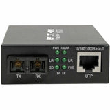 Eaton Tripp Lite Series Gigabit Singlemode Fiber to Ethernet Media Converter, PoE+ - 10/100/1000 SC, 1310 nm, 20 km (12.4 mi.) — N785-P01-SC-SM1
