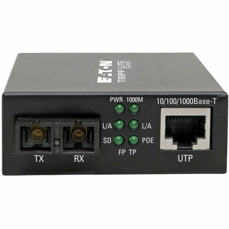 Eaton Tripp Lite Series Gigabit Singlemode Fiber to Ethernet Media Converter, PoE+ - 10/100/1000 SC, 1310 nm, 20 km (12.4 mi.) — N785-P01-SC-SM1