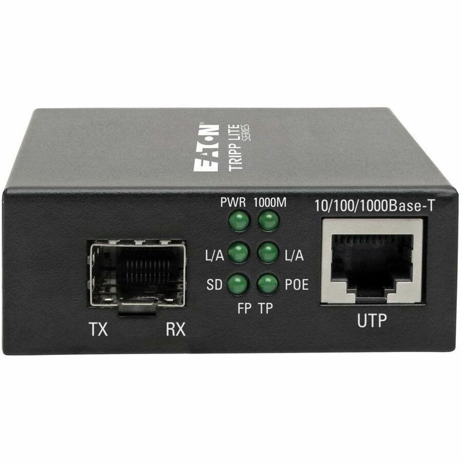 Eaton Tripp Lite Series Gigabit SFP Fiber to Ethernet Media Converter, PoE+ - 10/100/1000 Mbps — N785-P01-SFP