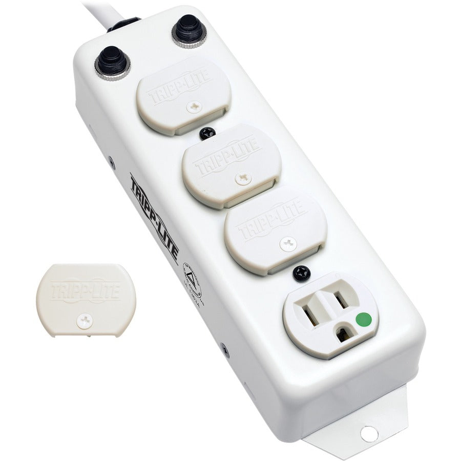 Tripp Lite by Eaton Safe-IT UL 1363A Medical-Grade Power Strip for Patient-Care Vicinity, 4 Hospital-Grade Outlets, 15 ft. Right-Angle Cord — PS-415-HG-OEMRA