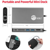 SIIG USB-C MST Video with Hub, LAN and PD 3.0 Docking - 7-in-1 MST Docking Station with 100W PD - MacOS for DP or HDMI Video — JU-DK0F11-S1