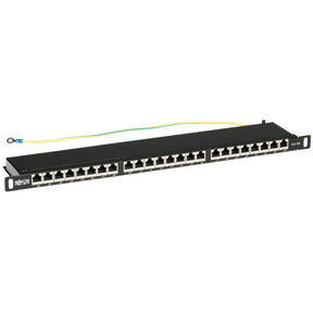 Tripp Lite by Eaton Cat6a 24-Port High-Density Shielded Patch Panel - Dual IDC, 568A/B, RJ45 Ethernet, 0.5U Rack-Mount — N252A-024-HUSHK