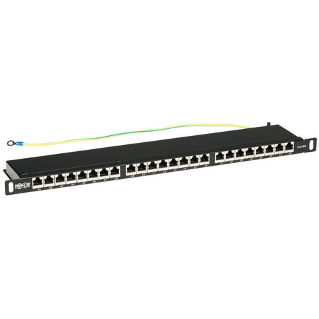 Tripp Lite by Eaton Cat6a 24-Port High-Density Shielded Patch Panel - Dual IDC, 568A/B, RJ45 Ethernet, 0.5U Rack-Mount — N252A-024-HUSHK