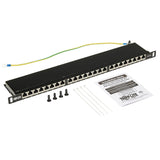 Tripp Lite by Eaton Cat6a 24-Port High-Density Shielded Patch Panel - Dual IDC, 568A/B, RJ45 Ethernet, 0.5U Rack-Mount — N252A-024-HUSHK