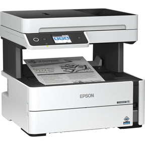 Epson WorkForce ST-M3000 Monochrome Multifunction Supertank Printer. Cartridge Free MFP with ADF & Fax Inkjet copier/Fax/Scanner-1200x2400 dpi Print-Automatic Duplex Print-1200 dpi Optical Scan-20 ppm-Up to 23k pages of ink-Wireless LAN — C11CG93201