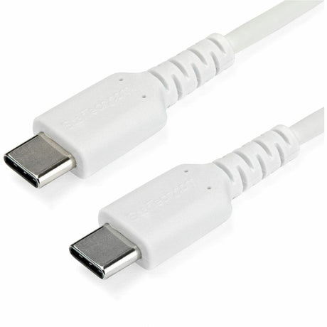 StarTech.com 1m USB C Charging Cable - Durable Fast Charge & Sync USB 2.0 Type C to C Charger Cord - TPE Jacket Aramid Fiber M/M 60W White — RUSB2CC1MW