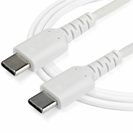 StarTech.com 1m USB C Charging Cable - Durable Fast Charge & Sync USB 2.0 Type C to C Charger Cord - TPE Jacket Aramid Fiber M/M 60W White — RUSB2CC1MW