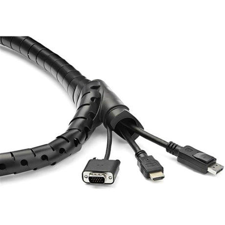 StarTech.com 2.5m / 8.2ft Cable Management Sleeve - Spiral - 25mm / 1" Diameter - W/ Cable Loading Tool - Expandable Coiled Cord Organizer — CMSCOILED2