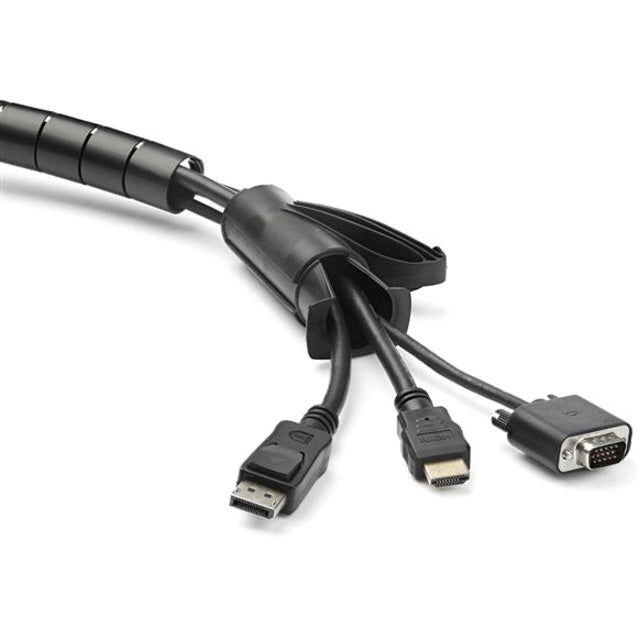 StarTech.com 2.5m / 8.2ft Cable Management Sleeve - Spiral - 25mm / 1" Diameter - W/ Cable Loading Tool - Expandable Coiled Cord Organizer — CMSCOILED2