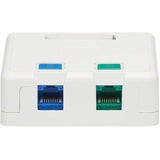 Tripp Lite by Eaton Surface-Mount Box for Keystone Jack 2-Port Wall Celling White — N082-002-WH