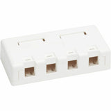 Tripp Lite by Eaton Surface-Mount Box for Keystone Jack 4-Port Wall Celling White — N082-004-WH