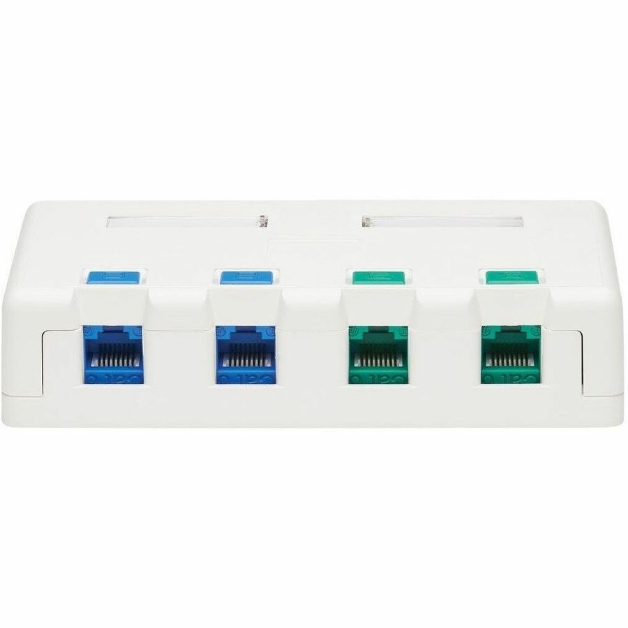 Tripp Lite by Eaton Surface-Mount Box for Keystone Jack 4-Port Wall Celling White — N082-004-WH