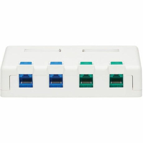 Tripp Lite by Eaton Surface-Mount Box for Keystone Jack 4-Port Wall Celling White — N082-004-WH