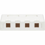 Tripp Lite by Eaton Surface-Mount Box for Keystone Jack 4-Port Wall Celling White — N082-004-WH