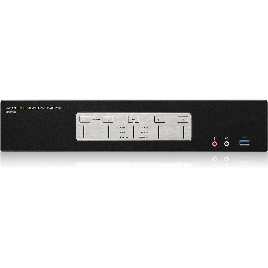 4-Port 4K Triple View DisplayPort KVMP Switch with USB 3.0 Hub (TAA Compliant) — GCS1964