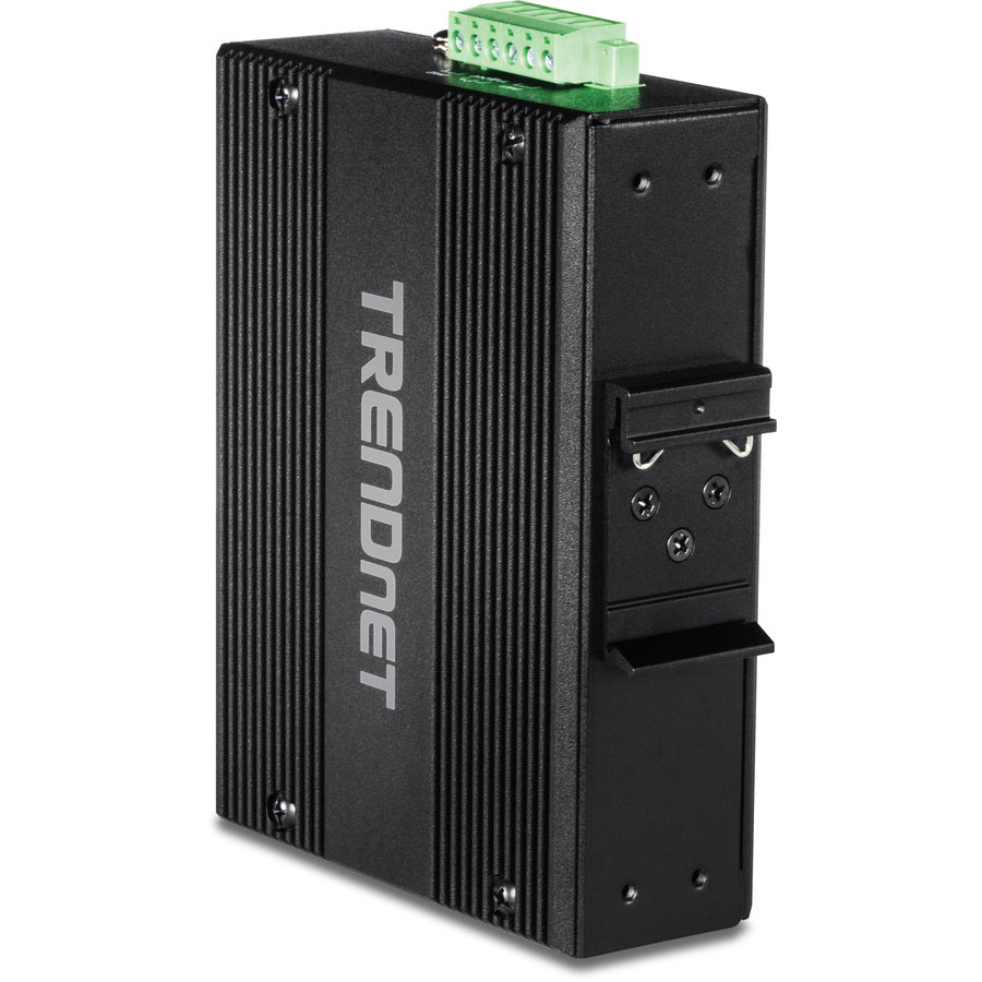 TRENDnet 8-Port Hardened Industrial Unmanaged Gigabit 10/100/1000Mbps DIN-Rail Switch w/ 8 x Gigabit PoE+ Ports; TI-PG80B; 24 56V DC Power inputs with Overload Protection