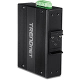 TRENDnet 8-Port Hardened Industrial Unmanaged Gigabit 10/100/1000Mbps DIN-Rail Switch w/ 8 x Gigabit PoE+ Ports; TI-PG80B; 24 56V DC Power inputs with Overload Protection