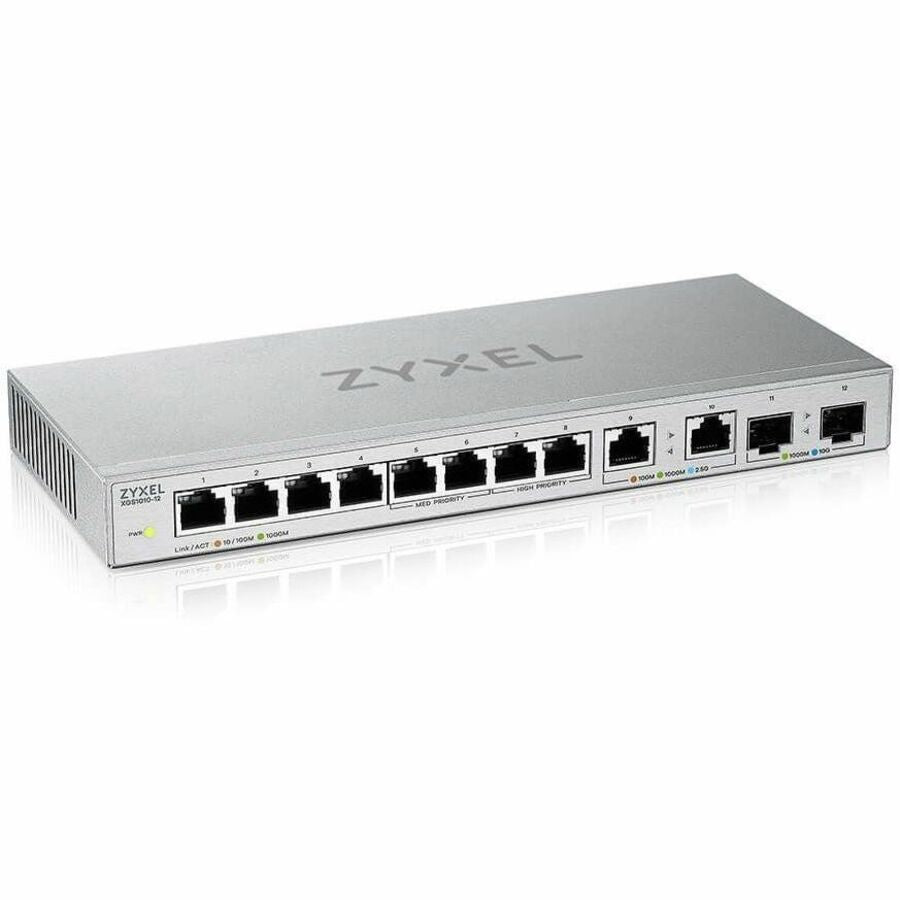 ZYXEL 12-Port Unmanaged Multi-Gigabit Switch with 2-Port 2.5G and 2-Port 10G SFP+ — XGS1010-12